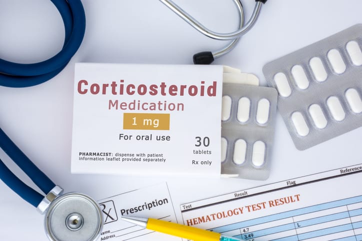 Photo shows corticosteroid medication in a pack/Getty Images