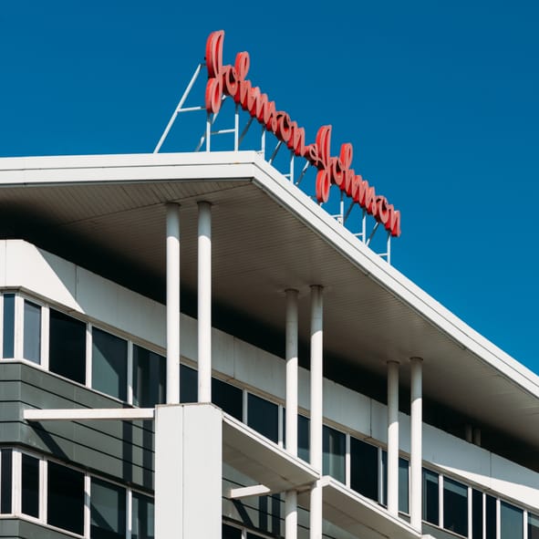 Photo shows the Johnson and Johnson pharmaceutical office/Getty Images